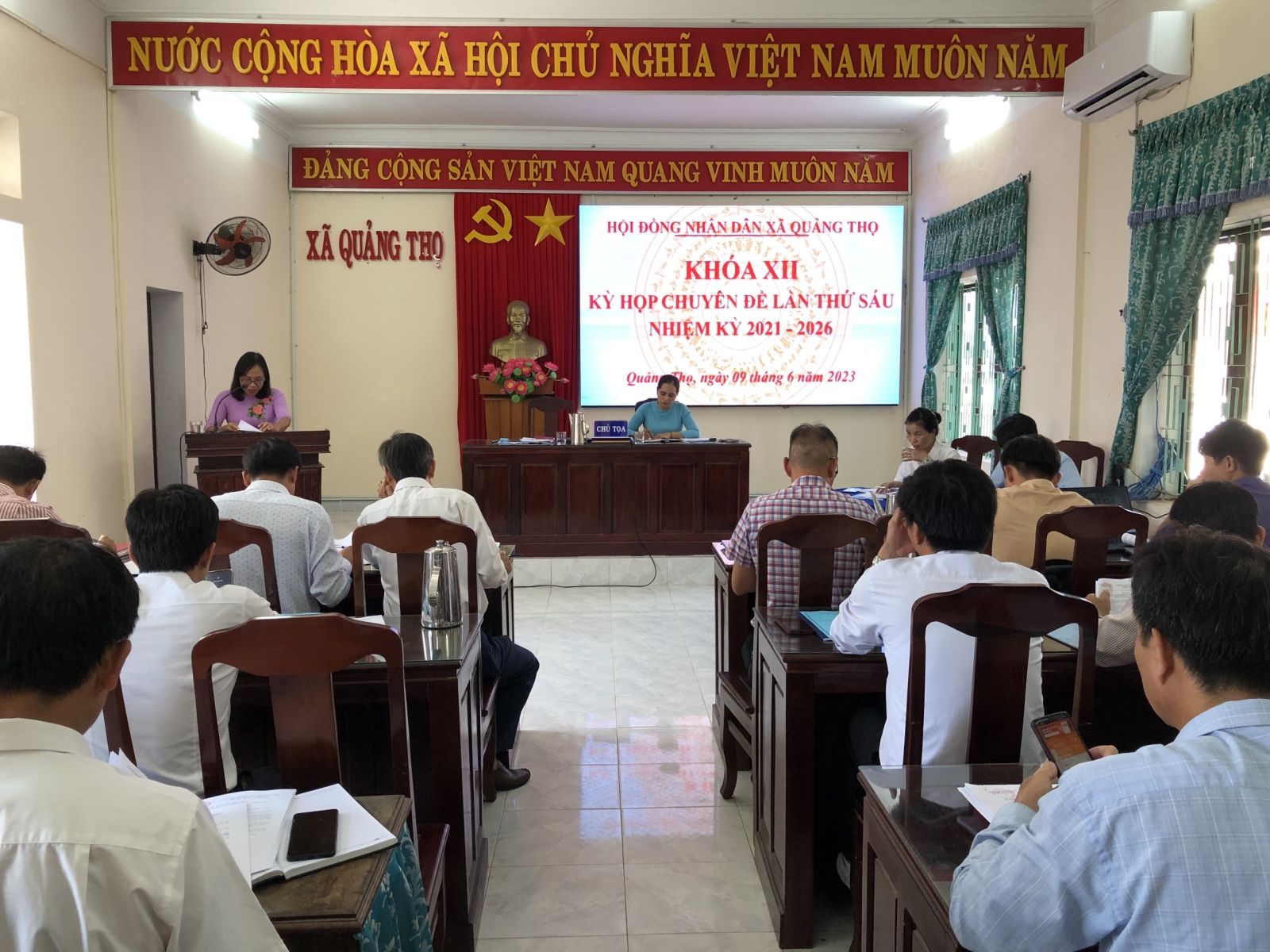 Kỳ họp chuyên đề lần thứ 06-HDND xã Quảng Thọ khóa XII